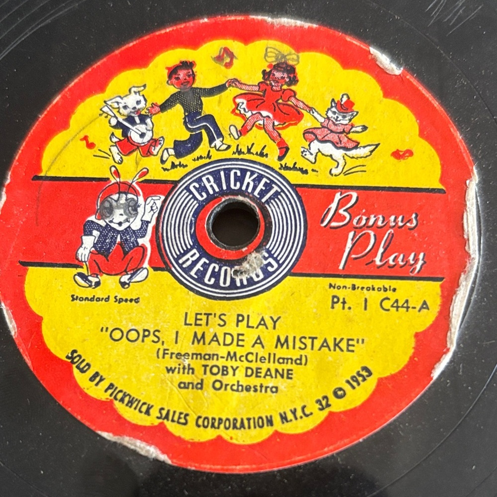Oops, I Made a Mistake , Let’s play ,Cricket Records Vinyl Record